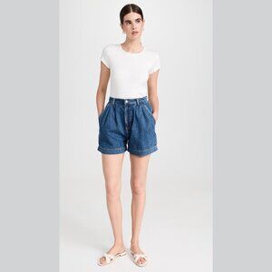 Reformation Francis High-Rise Pleated Shorts